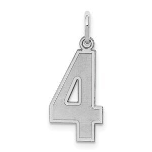 Sterling Silver, Jersey Collection, Medium Number 4 Pendant